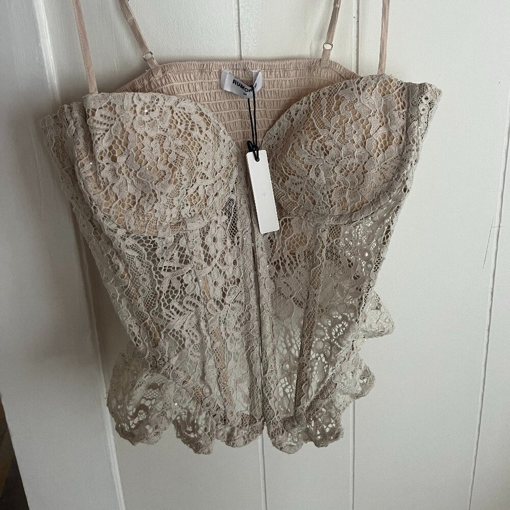 RUMORED Cabaret Corset, White - New With Tags - Medium